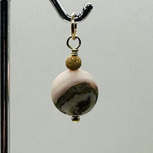 Pink Peruvian Opal Matte Finish Drop Bead Pendant | Pink | 1" Long |