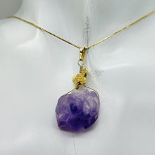 Load image into Gallery viewer, Amethyst Natural Crystal 14K Gold Filled Pendant | 1 1/2&quot; Long | Purple |
