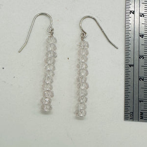 Light Pink Clouds Rose Quartz Sterling Silver Semi Precious Gemstone Earrings