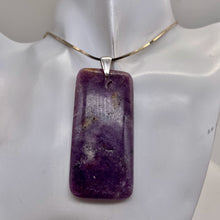 Load image into Gallery viewer, Natural Purple Lepidolite Large Rectangular Sterling Silver Pendant | 2 3/4&quot; |
