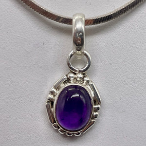 Amethyst Sterling Silver Drop Pendant | 3/4" Long | Purple | 1 Pendant |