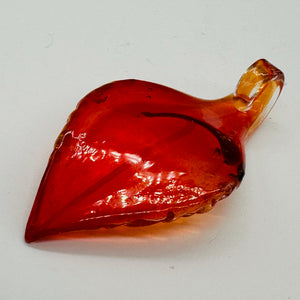 1 Red Lampwork Silver Foil Leaf Pendant Bead 8661A