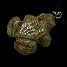 Load image into Gallery viewer, Unakite Stone Frog Pendant Necklace |1 1/4&quot; Long | Green, Pink | 1 Pendant |
