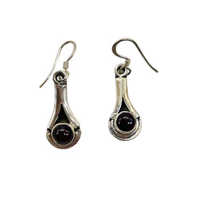 Fabulous Red Garnet Sterling Silver Drop/Dangle Earrings! | 1 1/2" Long |