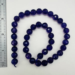 Amethyst AAA Faceted Round Bead Strand | 10mm | Purple | 40 Beads |