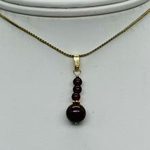 Load image into Gallery viewer, Purple Black Grape Freshwater Pearl 14K Gold Filled Pendant | 1&quot; Long |
