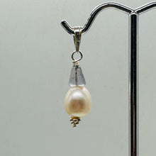 Load image into Gallery viewer, Iolite, Fresh Water Large Pearl Sterling Silver Drop Pendant | 1&quot; Long |
