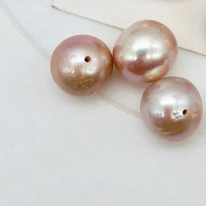 Sweet Natural Lavender Pink 10mm to 9mm Pearls | 10mm | Pink | Round | 2 Pearls|