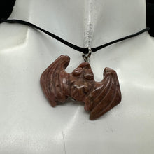 Load image into Gallery viewer, Rhodonite Hand Carved Stone Bat Pendant | 1&quot; Long | Pink | 1 Pendant Necklace |
