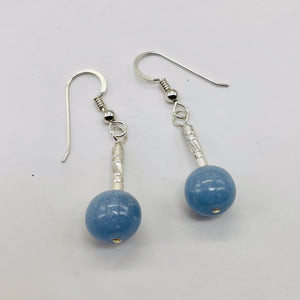 Angelite Sterling Silver Dangle Earrings | Blue | 1 1/2" Long | 1 Pair |