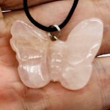 Load image into Gallery viewer, Rose Quartz Stone Butterfly Pendant | 1&quot; Long | Pink | 1 Pendant Necklace |
