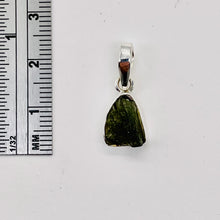Load image into Gallery viewer, Moldavite 9.13ct Sterling Silver Triangle Pendant | 3/4&quot; Long| Green| 1 Pendant|
