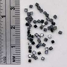 Load image into Gallery viewer, Natural Black Diamond 4.3cts Scissor Cut Cube Beads | 1x1mm to 2x1mm | 62 Beads|
