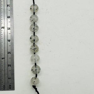 Tourmalinated Quartz Bead Parcel |7mm | 2 1/4" Long | Clear, Black | 8 Beads |