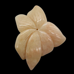 Peruvian Opal 44ct Carved Flower Pendant Bead | 40x45x5mm | Pink | 1 Bead |