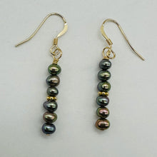 Load image into Gallery viewer, Coppery Rainbow Platinum Freshwater Pearl 14K Gold Filled Earrings 4mm 1.5"
