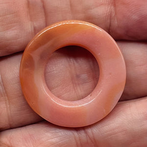 1 Creamy Carnelian Window Frame Pi Pendant Bead 8983E