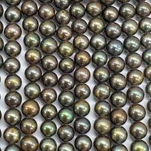 Load image into Gallery viewer, Fresh Water Pearls 16&quot; Strand Round Pearls | 6mm | Dark Green, Red | 1 Strand |
