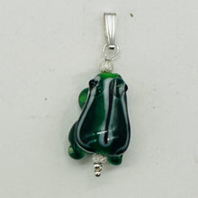 Load image into Gallery viewer, Lampwork Frog Sterling Silver Frog Pendant | 1&quot; Long | Green | 1 Pendant |
