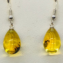 Load image into Gallery viewer, Amber Ovaloid Sterling Silver Earrings | 1 1/4&quot; Long | Yellow | 1 Pair |
