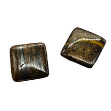 Load image into Gallery viewer, 2 Shimmering Bronzite Square Pendant Beads 8261
