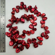 Load image into Gallery viewer, Red Freshwater Keishi Cornflake Pearl Strand 16" 62 Pearls 16x10mm
