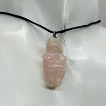 Load image into Gallery viewer, Rose Quartz Stone Goddess of Willendorf Pendant Necklace| 3/4&#39; Long | Pink |
