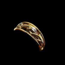 Load image into Gallery viewer, Dolphins and Diamonds 10K Yellow Gold Ring | Size 6 3/4 | Gold | 1 Ring |
