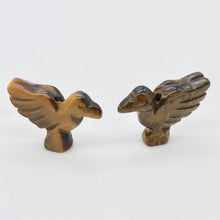 Load image into Gallery viewer, Lovely 2 Hand Carved Tiger&#39;s Eye Dove Bird Beads | 25.5x18x7 | Golden
