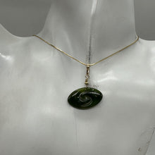 Load image into Gallery viewer, Jade New Zealand Maori Koru 14K Gold Filled Pendant | Green | 1&quot; Long |
