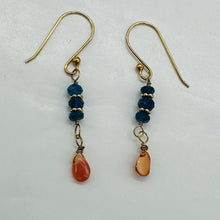 Load image into Gallery viewer, Dazzle Blue Apatite and Opal 22K Vermeil Earrings 300490A
