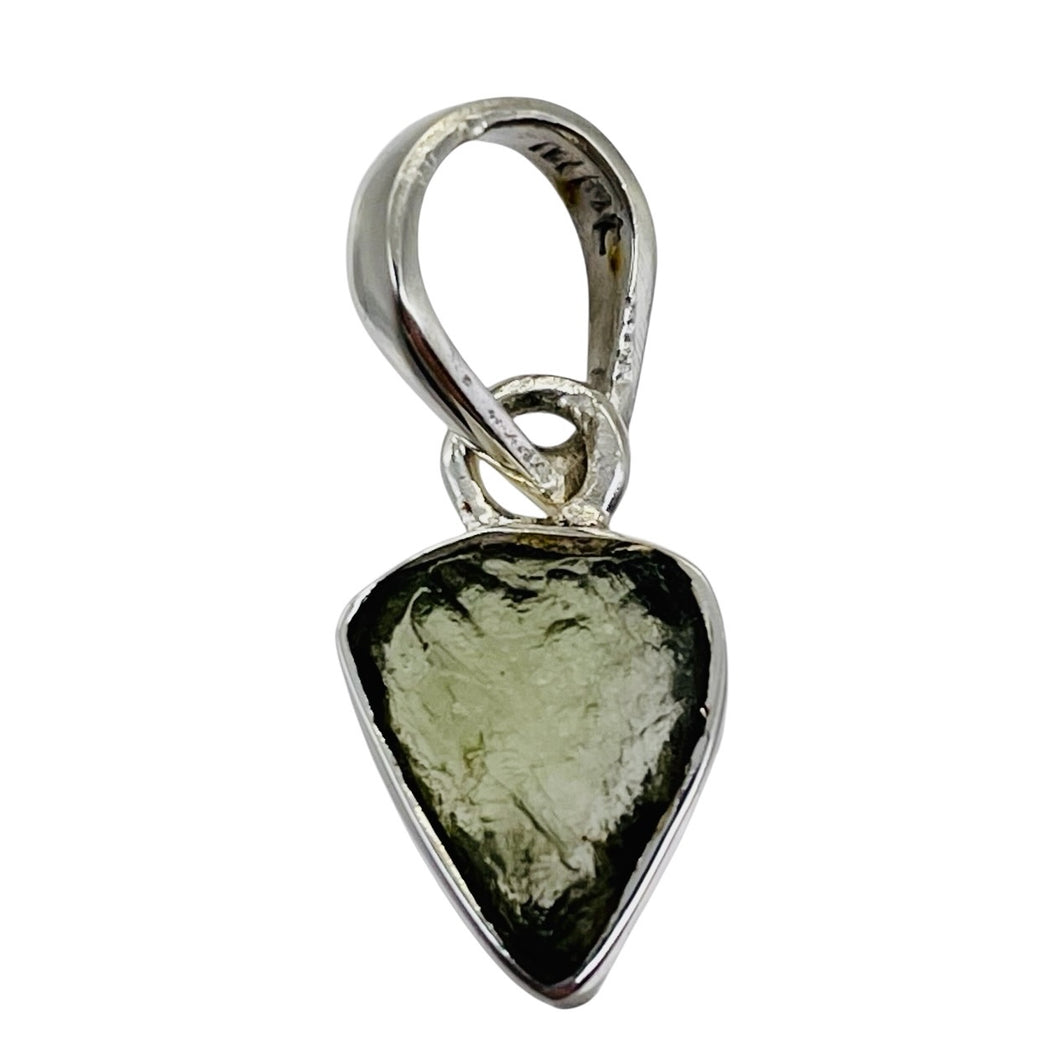 Moldavite 8.88ct Sterling Silver Heart Pendant | 3/4