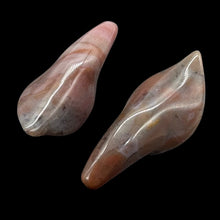 Load image into Gallery viewer, Fancy Jasper Lily Carved Flower Beads | 35x16x12mm | Pink, Burgundy | 2 Beads |
