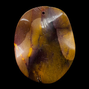 Australian Mookaite Oval Pendant Bead | 50x40x6mm | Orange Tan | 1 Bead |