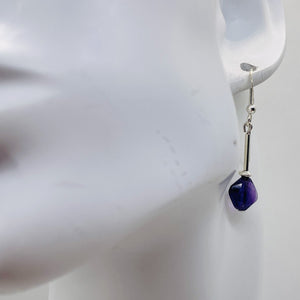 Lilac Faceted Amethyst Sterling Silver Dangle Earrings | 1 1/4" Long | 1 Pair |