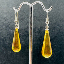 Load image into Gallery viewer, Amber Long Teardrop Dangle Earrings | 1 1/2" Long | Amber | 1 Pair Earrings |
