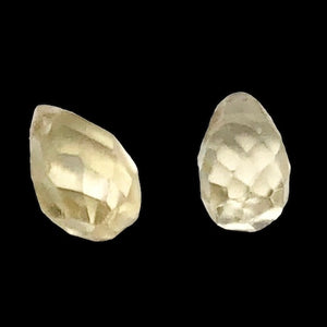 1 Natural Golden Yellow Zircon Faceted Briolette Bead 6942