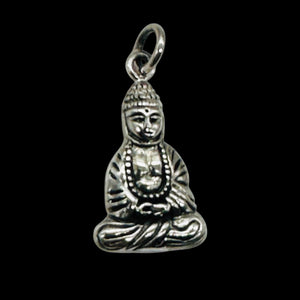 Buddha Sterling Silver Pendant | 1 1/4" Long | Silver | 1 Pendant |