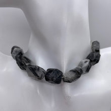 Load image into Gallery viewer, Rutilated Quartz 15&quot; Strand | 21x13x19 to 25x13x14 | White Black | 18 Beads |
