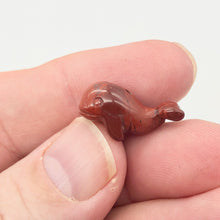 Load image into Gallery viewer, Carved One Animal Brecciated Jasper Whale Beads | 21x11x9mm | Red, Grey
