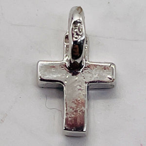 Tiny Sterling Silver Cubic Zirconia Cross | 1/2" Long | Silver | 1 Pendant |