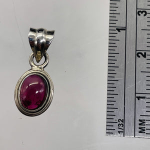 Garnet Sterling Silver Drop Pendant | 3/4" Long | Red | 1 Pendant |