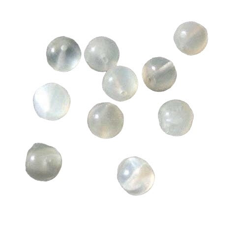 10 White Moonstone 6mm Round Beads 5029