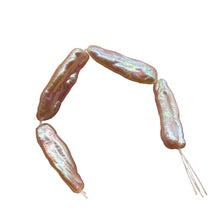 Load image into Gallery viewer, 4 Beads of Rare Natural Peach Stick FW Pearls 4814
