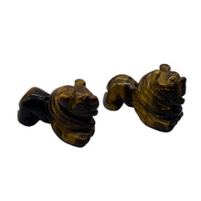 Load image into Gallery viewer, Roaring 2 Carved Tigereye Lion Beads | 18x18x7mm | Golden Brown
