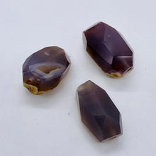 Load image into Gallery viewer, Chrysocolla Agate Faceted Free Form 3 Beads| 38x19 to 33x16mm | Lavender Clear |
