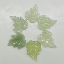 Load image into Gallery viewer, New Jade Carved Serpentine Leaf Bead Set | 28x23x4 to 23x24x4mm | 6 Beads |
