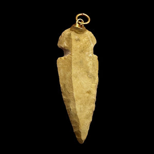 Sandstone Carved Arrowhead Pendant | 1 3/4" Long | Beige | 1 Pendant |
