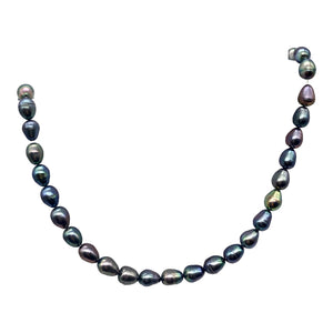 Lavender, Blue, Pink Peacock Satin 16" FW Pearl Strand, 10x6.5 to 8x6mm