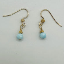 Load image into Gallery viewer, Natural Hemimorphite Yellow Gold 14kgf Earrings | 1 1/2" Long | Blue | 1 Pair |
